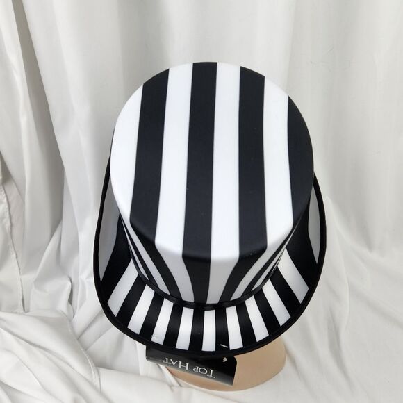 ?️NWT Black & White Striped Unisex Top Hat main image 8